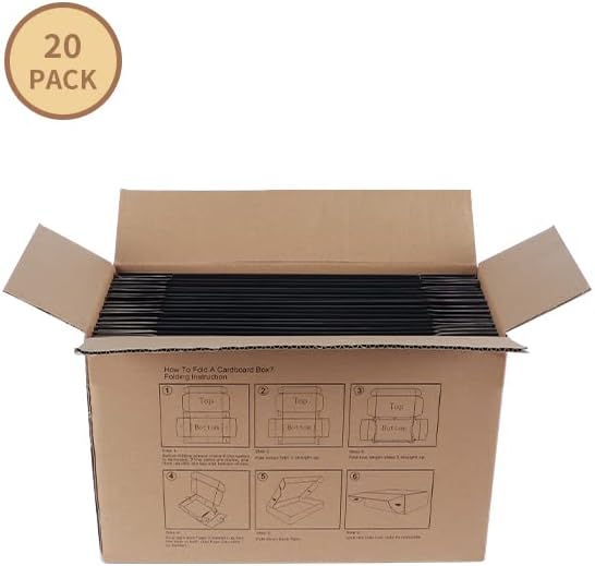 Rempry 9x6x2 Black Shipping Boxes for Small Business 20 Pack, Packaging Cardboard Corrugated Mailer Boxes Gift Boxes for Shipping Mailing