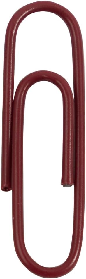 JAM PAPER Colorful Standard Paper Clips - Regular 1 Inch - Burgundy Maroon Paperclips - 100/Pack