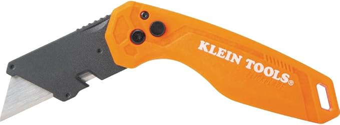 Klein Tools 44312 2-Piece Folding Utility Knife and Slide-Out Knife Set, FLICKBLADE, Retractable with On-Tool Blade Storage, Includes 5 Blades