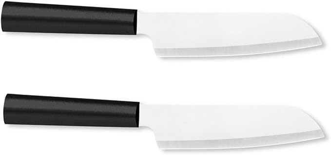 Rada Cutlery Cook's Utility Knife (W240), 4.75" Stainless Steel Blade, Black Handle, Pack of 2