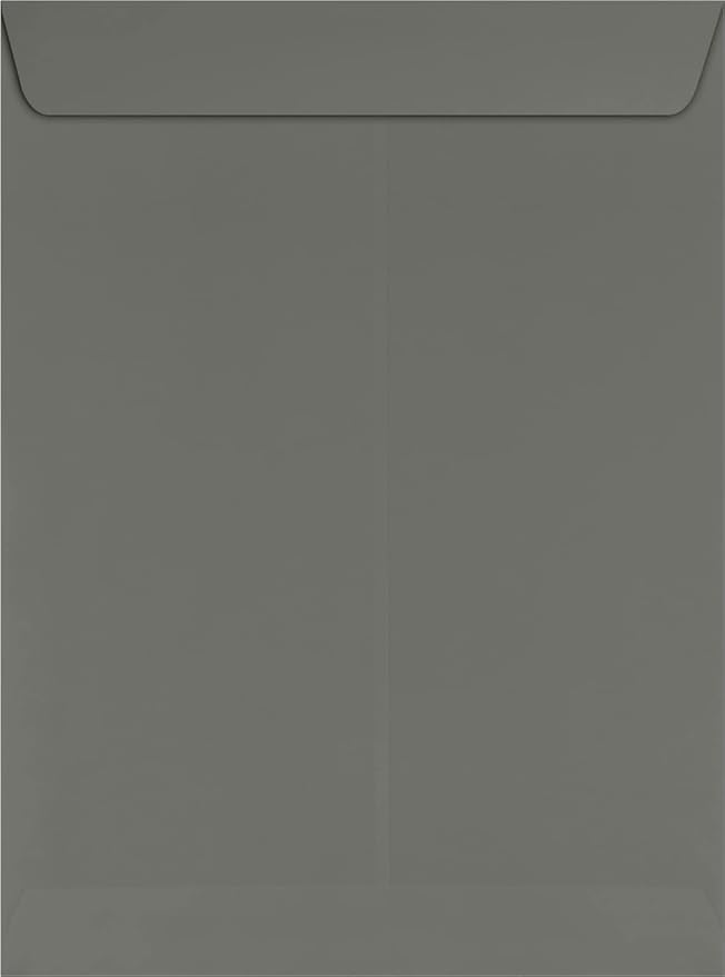 LUXPaper 9 x 12 Open End Envelopes | Peel & Press | Smoke Gray | 80lb. Text | 500 Qty