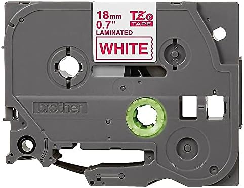 Brother Genuine P-Touch TZE-242 Tape, 18mm (0.7 " ) Standard Laminated P-Touch Tape, Red on White, Laminated for Indoor or Outdoor Use, Water-Resistant, 26.2 ft (8 m), Single-Pack