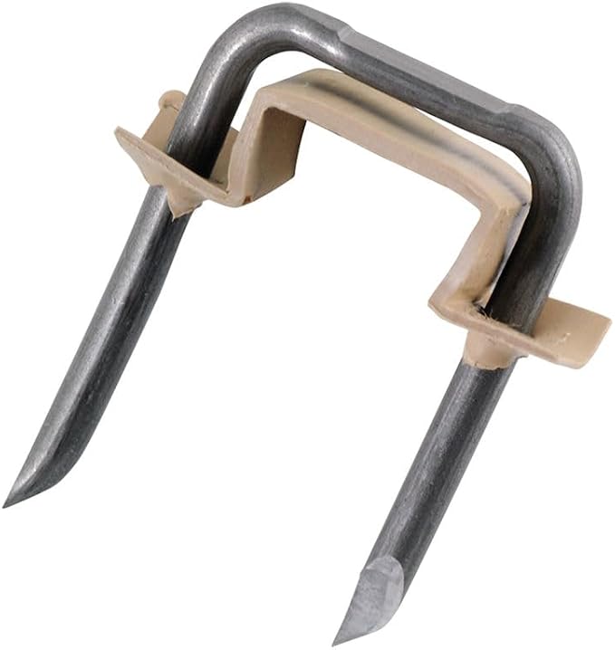 Gardner Bender MSI-75BX 9/16 in (14 mm), Metal Staple w/Polyethylene Insulated Strap, 3 Cond #14, #12, #10 NM, Tan, (100-Box)