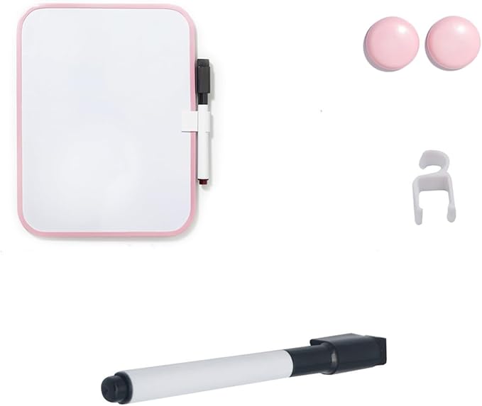 Magnetic Whiteboard with Marker and Magnets, 6" x 8",Small Whiteboard for Classroom, School Locker,Home, Office (White)