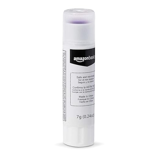 Amazon Basics Purple Washable School Glue Sticks for Classroom Supplies and Craft Projects, Dries Clear, 0.24-oz Stick, 60-Pack