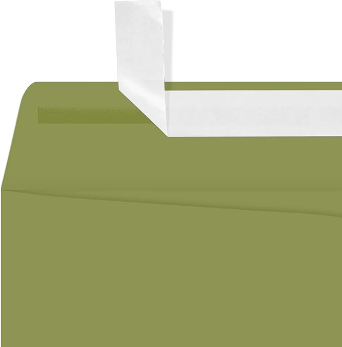 LUXPaper 9 x 12 Open End Envelopes | Peel & Press | Avocado Green | 70lb. Text | 500 Qty