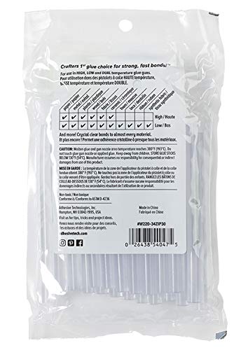 AdTech Hot Glue Sticks 4" Mini Size, Clear, 30 Sticks