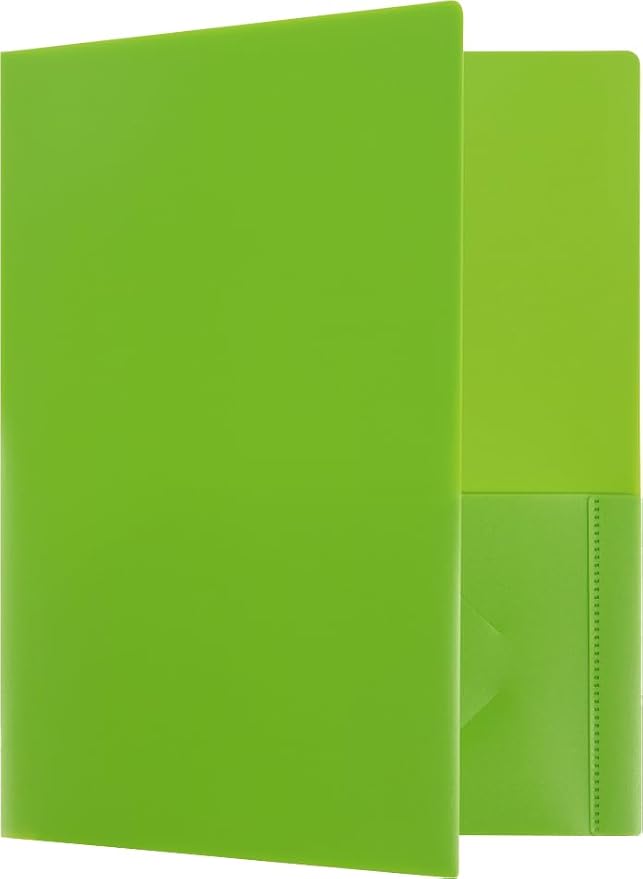 JAM PAPER Heavy Duty Plastic 2 Pocket Extra Tough School Folders - Assorted Fashion Colors - 12 Folders/Pack (2 Assorted Packs of 6)