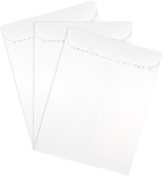JAM PAPER 9 x 12 Open End Catalog Commercial Envelopes with Peel and Seal Closure - White - 50/Pack