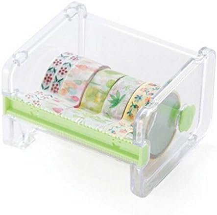 Leoyoubei Transparent Desktop Tape Machine Tape Cutting Machine,Mini Tape Storage Box Double Zigzag Office/School/Family Tape Separator (excluding Tape)