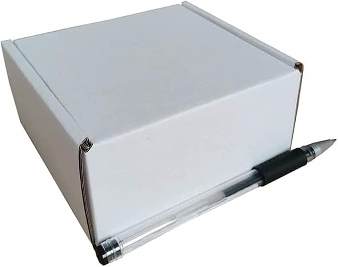 4x4x2'' (Inner Size) Corrugated Mailer, 25 Pack, Cardboard Small Shipping Boxes, Oyster White (CM442-25)