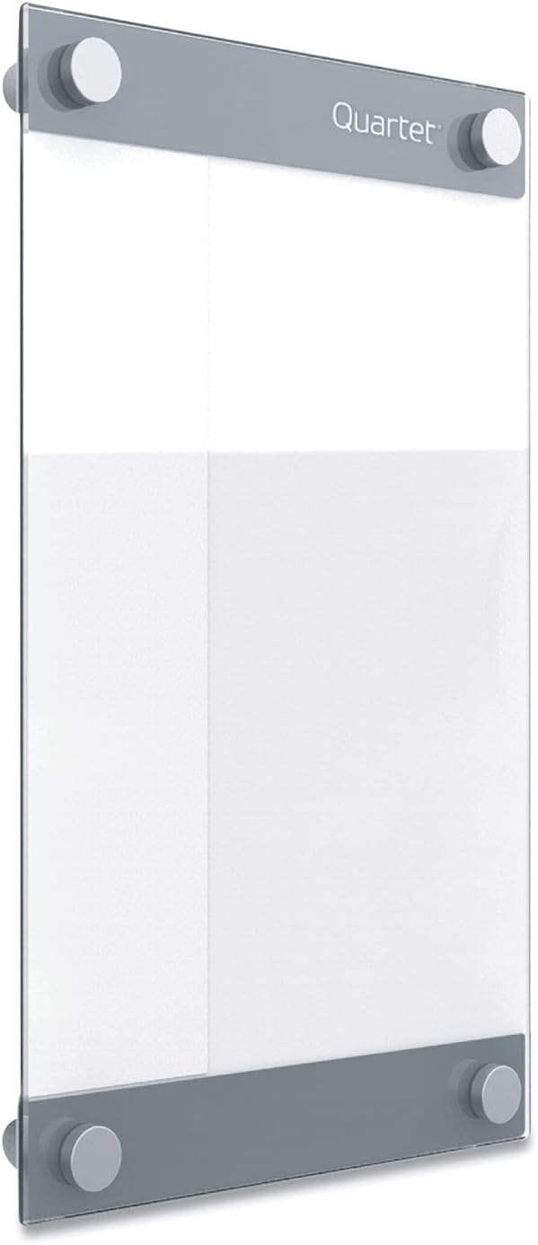 Quartet Glass Whiteboard, Magnetic Dry Erase Board, 8-1/2" x 11", with Customizable Templates, White Dry Erase Surface, Infinity (GI8511)