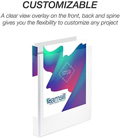 Samsill Durable 1 inch 3 Ring Binder, D Ring Binder, 100% Recycled Chipboard, White, 4 Pack