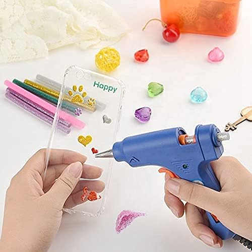ZOENHOU 308 PCS Colored Glitter Hot Glue Sticks, 14 Colors Melt Adhesive Glue Sticks, Mini Hot Glue Sticks for DIY Art Craft General Repairs Gluing Projects, 4 x 5/16 Inch