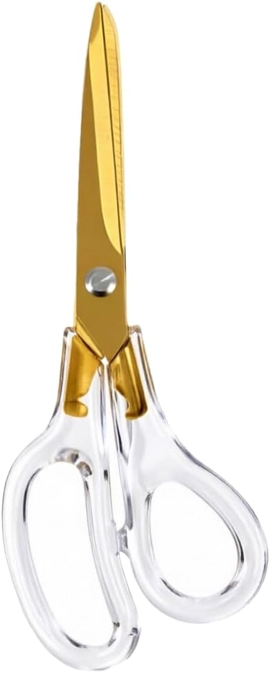 Gold Scissors for Office Desk School Home Craft Sewing Fabric, 8 Inch | All Purpose, Stainless Steel, Gold, Golden