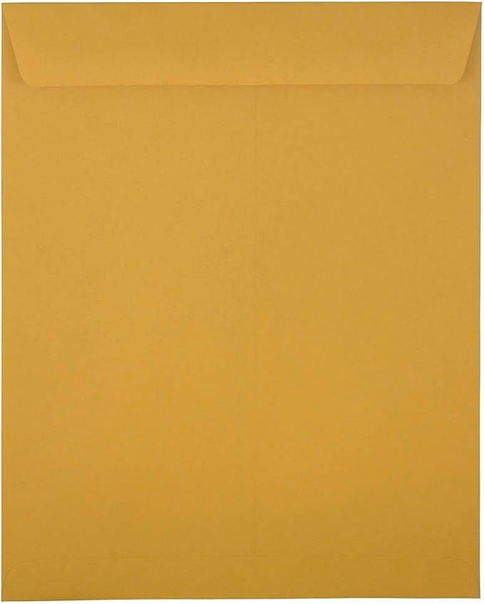 JAM PAPER 11 1/2 x 14 1/2 Open End Catalog Commercial Envelopes - Brown Kraft Manila - 50/Pack