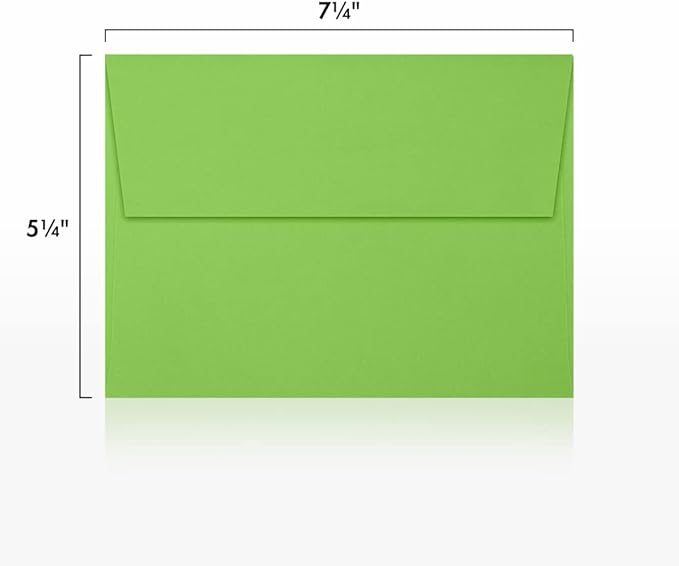 LUXPaper A7 Invitation Envelopes | Peel & Press | 5 1/4" x 7 1/4" | Limelight Green | 80lb. Text | 250 Qty