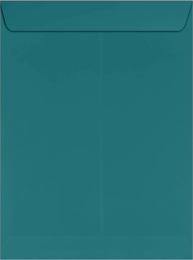 LUXPaper 9 x 12 Open End Envelopes | Peel & Press | Teal | 80lb. Text | 1,000 Qty