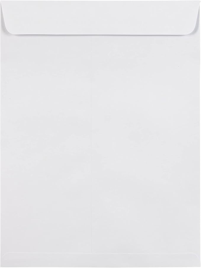 JAM PAPER 9 x 12 Open End Catalog Commercial Envelopes with Peel and Seal Closure - White - Bulk 250/Box