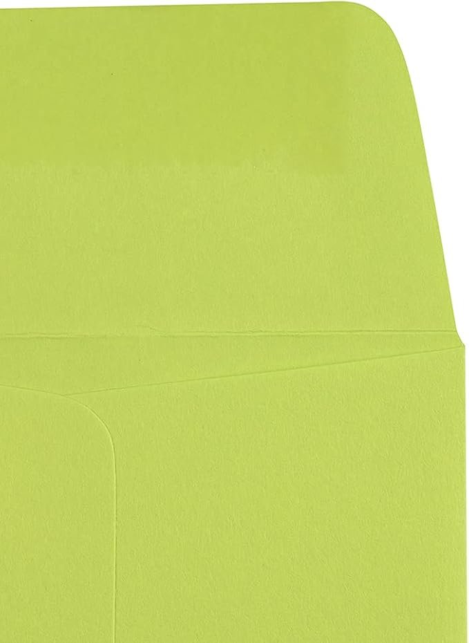 JAM PAPER #1 Coin Business Colored Envelopes - 2 1/4 x 3 1/2 - Ultra Lime Green - 50/Pack