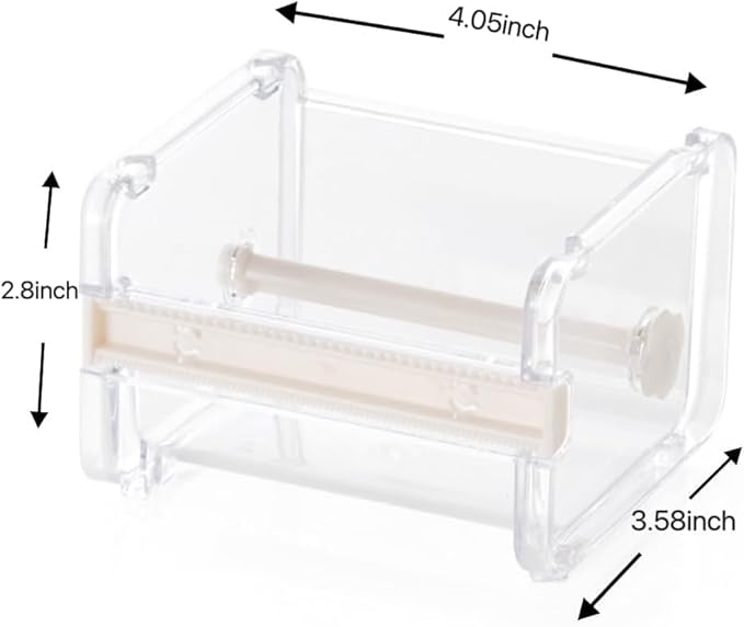 Transparent Visible Desktop Practical Washi Tape Dispenser, Packaging Tape Dispenser Cutter Roll Tape Holder Organizer, Tape Holder Tape Cutter, Sticker Roll Tape Cutter Holder(Not Include Tape)