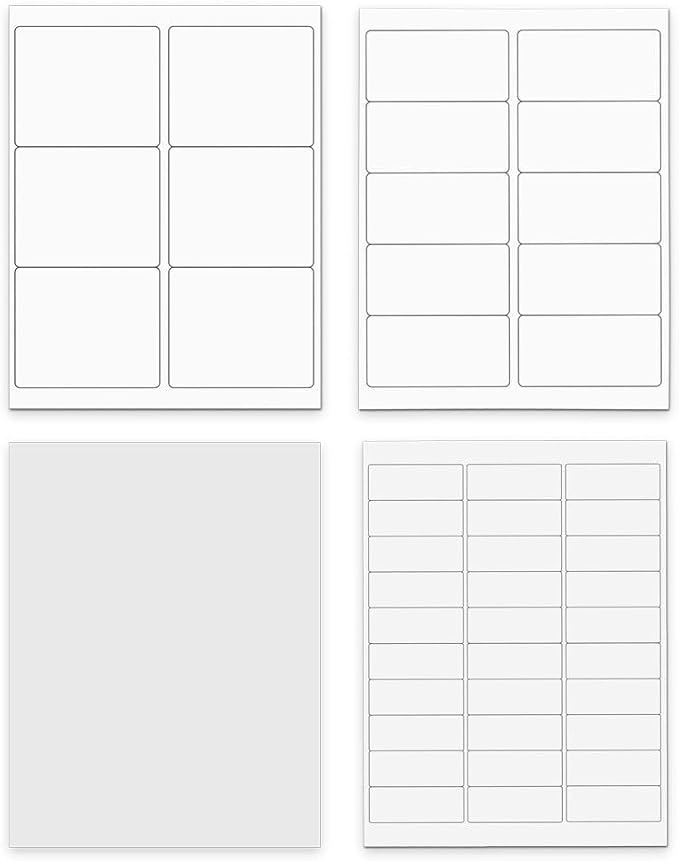 JAM PAPER Shipping & Mailing Address Labels - Multi Size Assortment - White - 370/Pack