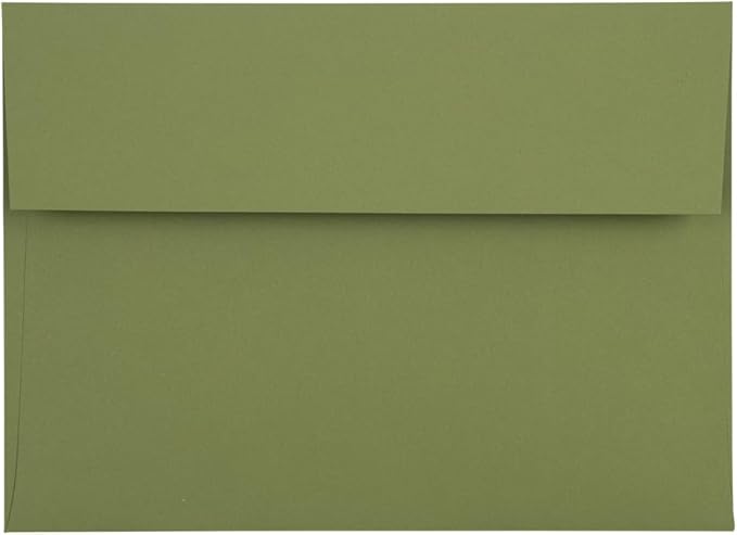 LUXPaper A7 Invitation Envelopes | Peel & Press | 5 1/4" x 7 1/4" | Olive Green | 70lb. Text | 50 Qty