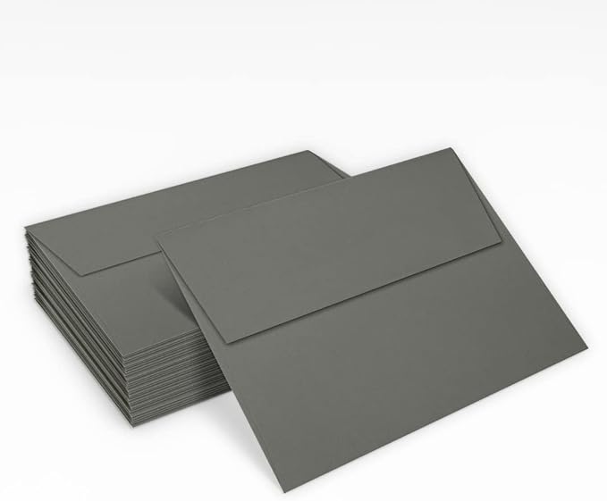 LUXPaper A7 Invitation Envelopes | Peel & Press | 5 1/4" x 7 1/4" | Smoke Gray | 80lb. Text | 250 Qty
