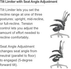 Herman Miller Classic Aeron Task Chair: Tilt Limiter w/Seat Angle Adj - Lumbar Pad - Fully Adj Vinyl Arms - Standard Carpet Casters