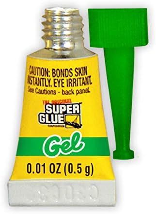 Super Glue Gel, 5 Mini Single-Use Tubes, Clear, Instant Bonding, No-Drip Formula, Cyanoacrylate Adhesive, Precision Tip for Wood, Metal, Plastic, Crafts, Ceramic, and Vertical Surfaces