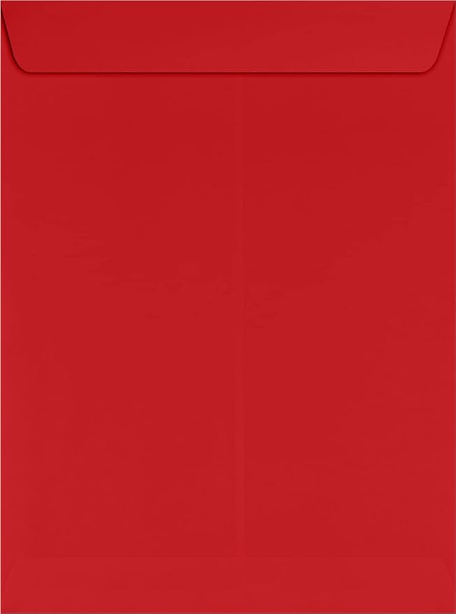 LUXPaper 9 x 12 Open End Envelopes | Peel & Press | Ruby Red | 80lb. Text | 250 Qty