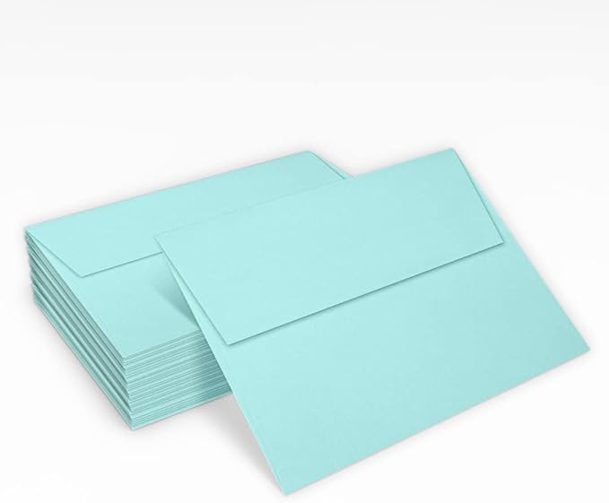 LUXPaper A7 Invitation Envelopes | Peel & Press | 5 1/4" x 7 1/4" | Seafoam Blue | 80lb. Text | 250 Qty