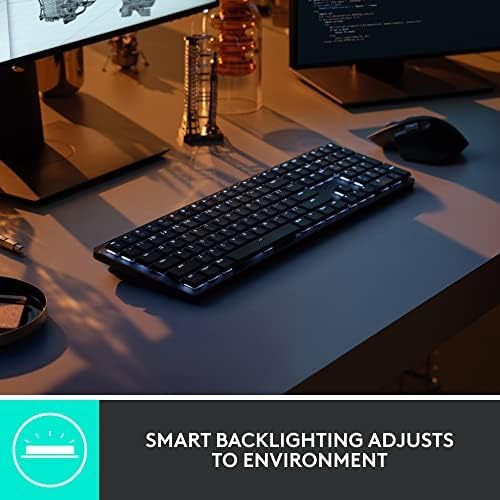 Logitech MX Mechanical Mini Wireless Illuminated Keyboard, Clicky Switches, Backlit, Bluetooth, USB-C, macOS, Windows, Linux, iOS, Android, Metal