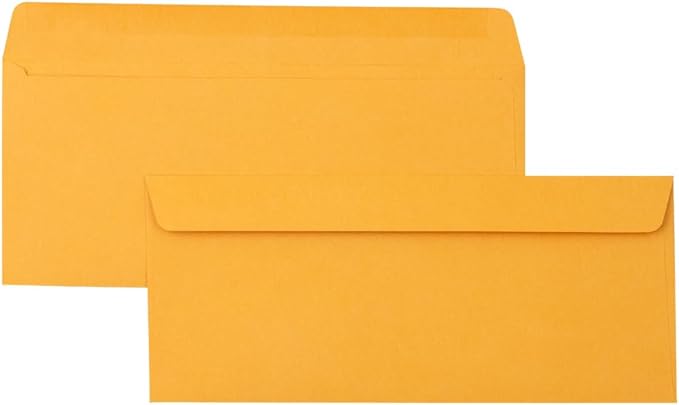 JAM PAPER #12 Manila Envelopes - 4 3/4 x 11 - Brown Kraft Manila - 50/Pack