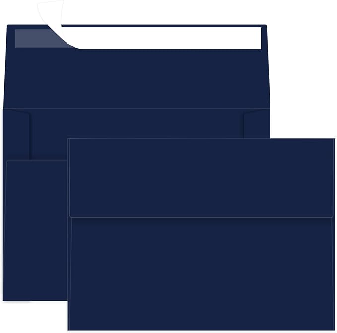 4x6 Blue Envelopes For Invitation, A6 envelope 4.75 x 6.5 inch, 4X6 Envelopes for A6 cards,Self Seal envelopes for weddings, greeting cards,baby shower,photos,birthday (50, Blue, A6)