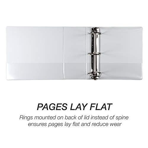 Samsill Durable 5 inch 3 Ring Binder, Locking D Ring 100% Recycled Chipboard, White, 2 Pack