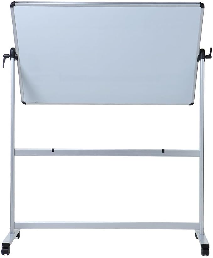 VIZ-PRO Double-Sided Magnetic Mobile Whiteboard, 72" x 40" | Rolling Dry Erase Board Easel Stand on Wheels with Aluminium Frame for School Office Home