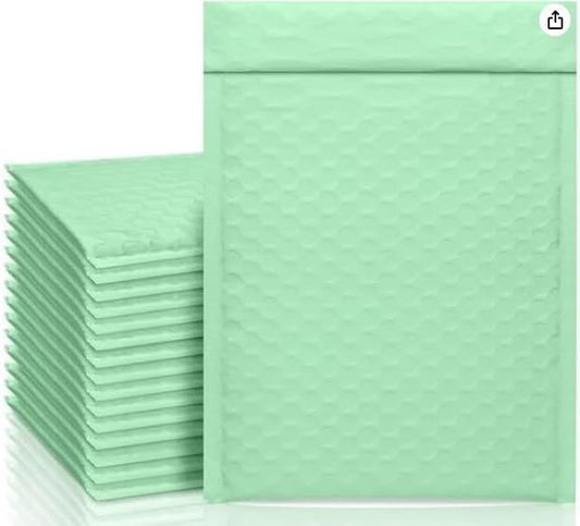 YGM Bubble mailer padded envelopes bubble wrap envelopes for shipping envelopes bubble mailer Waterproof Poly bubble mailers envelope Bulk packaging poly bag (Green, 4 x 8 (10 Pcs))