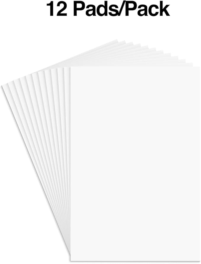 STAPLES Notepads, 4” x 6”, Unruled, White, 100 Sheets/Pad, 12‑Pack