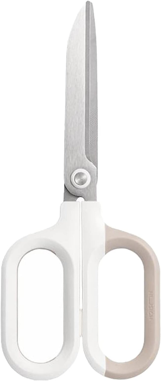 Multipurpose Scissors, Comfort-Grip Handles Sharp Scissors for Office Home School Craft Sewing Fabric Supplies (7", White-1)