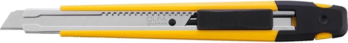 OLFA 9mm Slide Lock Utility Knife (A-1) - Multi-Purpose Retractable Precision Knife w/ Snap-Off Blade, Replacement Blades: Any OLFA 9mm Blade