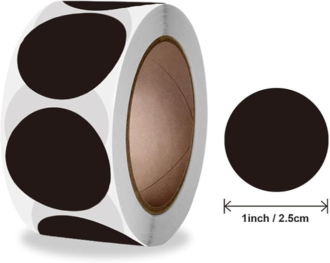 1000PCS Kraft Circle Stickers Dot Stickers, 1 Inch Round Blank Garage Sale Price Stickers Kraft Coding Tag Labels Brown Natural Envelope Seals for Home Classroom Jam Canning Jar Labels (Black)
