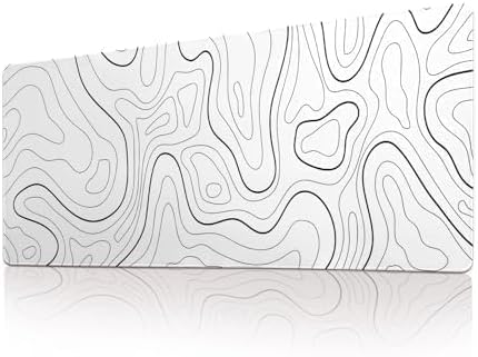 Gaming Mouse Pad Desk Pad XL Large Mouse Mat Keyboard Mat Office Desk Decor AccessoriesKeyboard Mat Office Desk Decor Accessories (White Geometric)