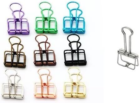 16PCS Multicolor Metal Binder Clips Small Binder Clips Office Binder Clip Decorative Tool for School Office Paperwork (S)