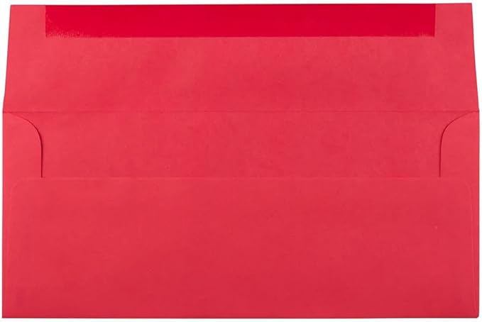 LUXPaper #10 Business Envelopes | 4 1/8" x 9 1/2" | Holiday Red | 60lb. Text | 250 Qty