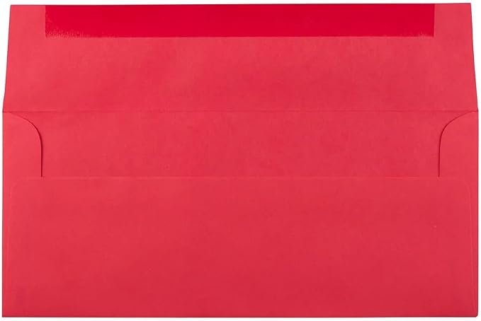 LUXPaper #10 Business Envelopes | 4 1/8" x 9 1/2" | Holiday Red | 60lb. Text | 1,000 Qty