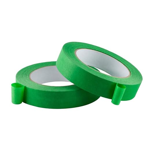 Green Masking Tape, 1 Inch x 55 Yards, 2 Rolls, Painters Tape for Painting, Home, Office, School Stationery, Arts, Crafts, Decoration
