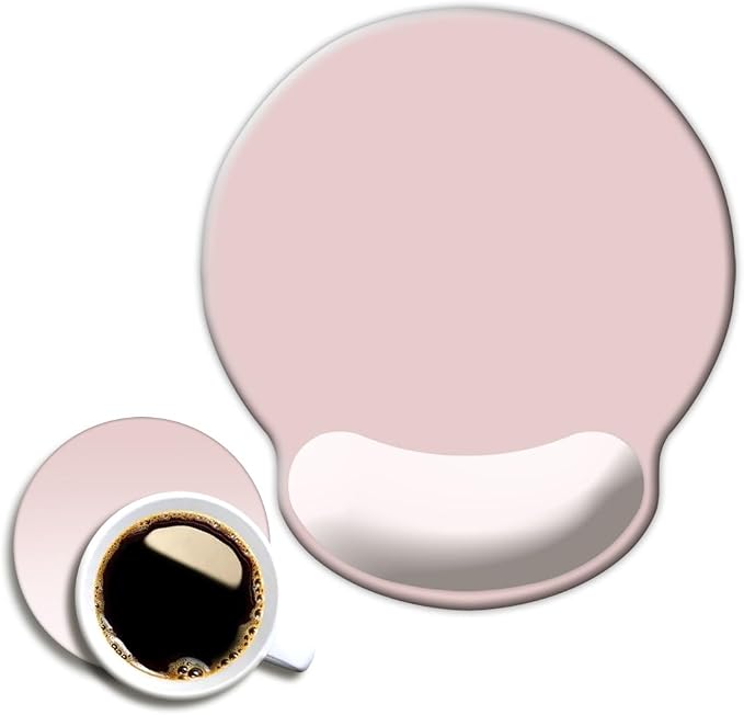DOOKE ErgoComfort Wrist Rest Mouse Pad-Ergonomic Office Mousepad with Wrist Support-Non-Slip, Design Desk Accessories Mat for Home&Game Decor Chalk Pink