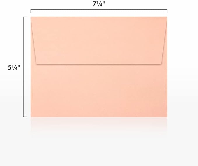 LUXPaper A7 Invitation Envelopes | Peel & Press | 5 1/4" x 7 1/4" | Blush Pink | 80lb. Text | 50 Qty
