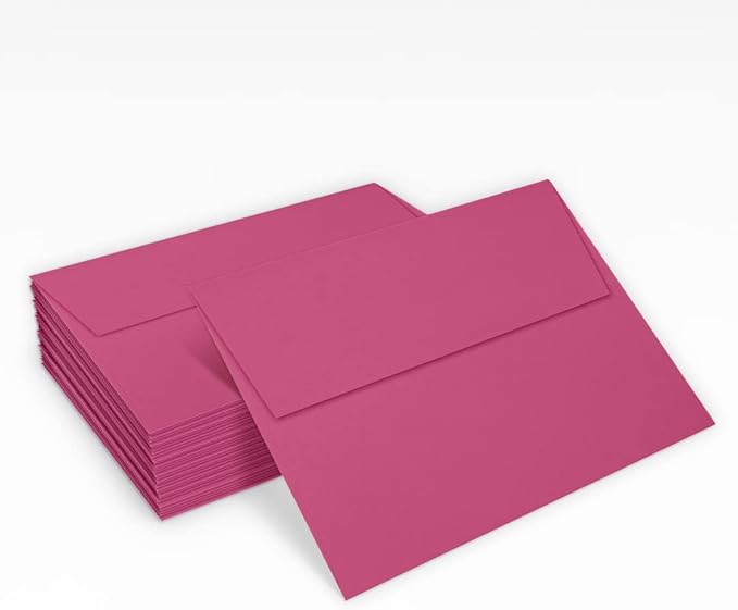LUXPaper A7 Invitation Envelopes | Peel & Press | 5 1/4" x 7 1/4" | Magenta Pink | 80lb. Text | 500 Qty